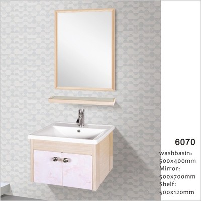 space aluminum bathroom cabinet with ceramic wash basin
