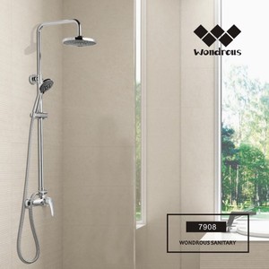 New product sanitary ware cold hot water rainfall unique mixer faucets set wall mounted brass head e